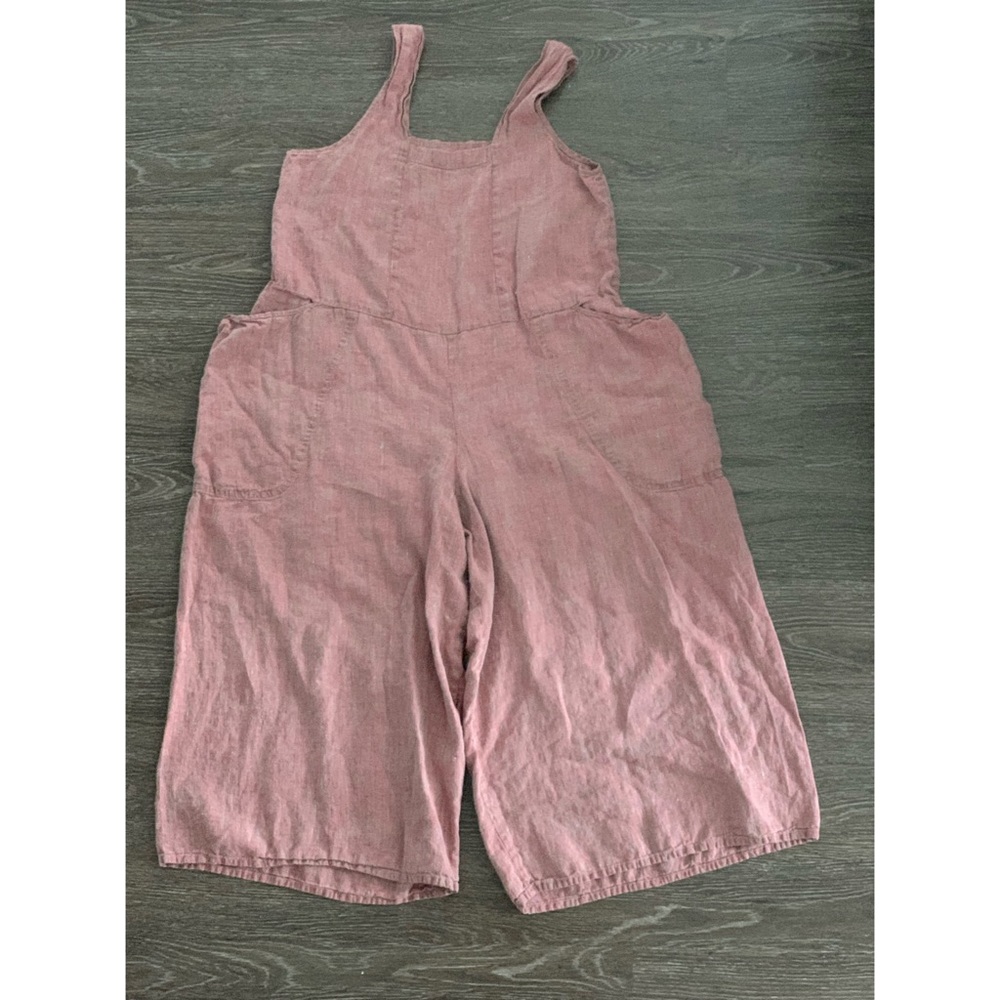 Flax By Angelheart Linen Overall Jumpsuit romper